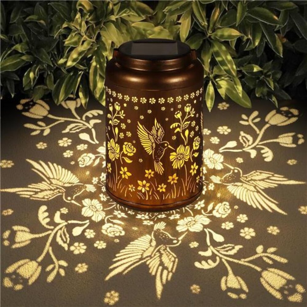 New Solar Lanterns Outdoor Waterproof Hummingbird Garden Decor Gifts